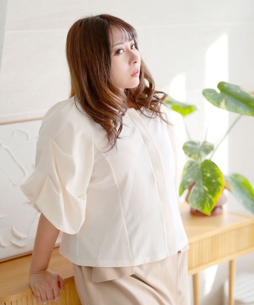 Ruwan yu（ルワンユー）の「シアーシフォンブラウス【大きいサイズ対応】（シャツ/ブラウス・レディース・ホワイト・4L/3L/LL/L）」の9枚目の写真