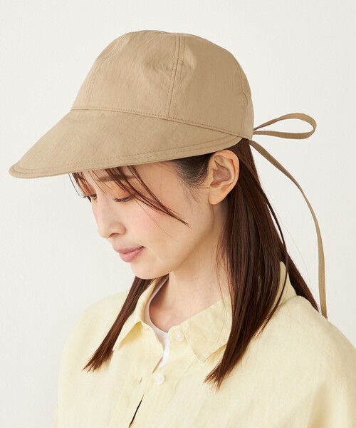 sea キャップ　新品　人気色COCOA セール】SHIPS Colors:〈手洗い可能〉UVカット ワイド キャップ