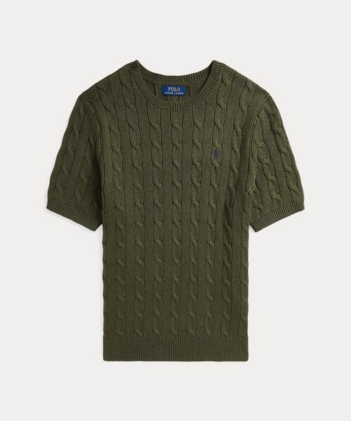POLO RALPH LAUREN(ポロ ラルフ ローレン)の「ケーブルニット コットン セーター(ニット/セーター・メンズ・グリーン・XS/S/M/L)」の2枚目の写真