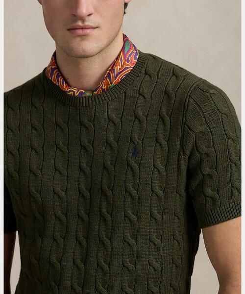 POLO RALPH LAUREN(ポロ ラルフ ローレン)の「ケーブルニット コットン セーター(ニット/セーター・メンズ・グリーン・XS/S/M/L)」の5枚目の写真