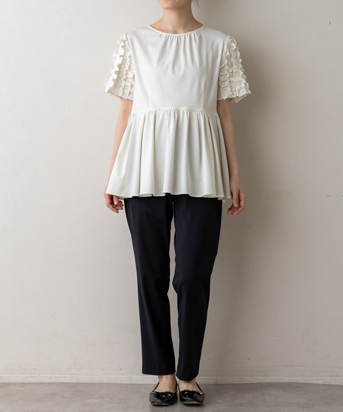 Sono(ソーノ)の「【SONO/ソーノ】【PLUVIOPHILE COL.】コンフォートテーパードパンツ-Rainy day-(その他パンツ・レディース・ネイビー/ブラック・1/2)」の10枚目の写真