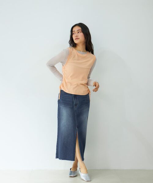 STRATA(エストラータ)の「ドロストタンクシアーカットソーセット 【低身長・小柄女性】(Tシャツ/カットソー・レディース・グレー/オレンジ/イエロー・ONE SIZE)」の20枚目の写真