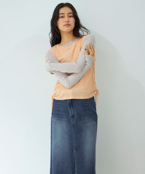 tシャツ ドロストタンクシアーカットソーセット 「低身長・小柄女性」 レディース セール】ドロストタンクシアーカットソーセット 【低身長・小柄