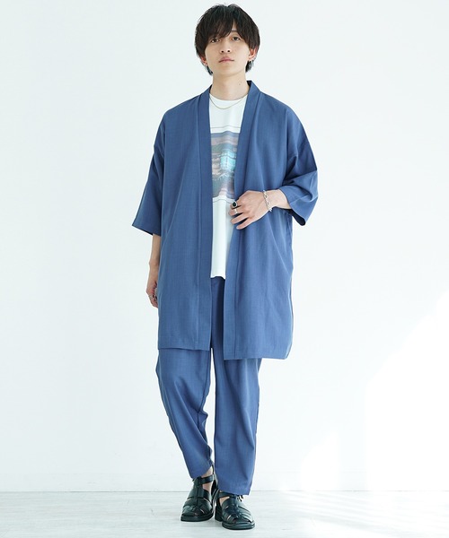 MinoriTY（マイノリティ）の「【MinoriTY】接触冷感テックリネンカーディガンセットアップ ロングカーディガン テーパードパンツ（セットアップ・メンズ・ブラウン/ブルー/ブラック/チャコール・M/S/L）」の11枚目の写真