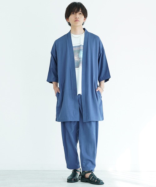 MinoriTY（マイノリティ）の「【MinoriTY】接触冷感テックリネンカーディガンセットアップ ロングカーディガン テーパードパンツ（セットアップ・メンズ・ブラウン/ブルー/ブラック/チャコール・M/S/L）」の10枚目の写真