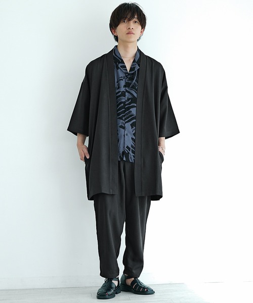 MinoriTY（マイノリティ）の「【MinoriTY】接触冷感テックリネンカーディガンセットアップ ロングカーディガン テーパードパンツ（セットアップ・メンズ・ブラウン/ブルー/ブラック/チャコール・M/S/L）」の16枚目の写真