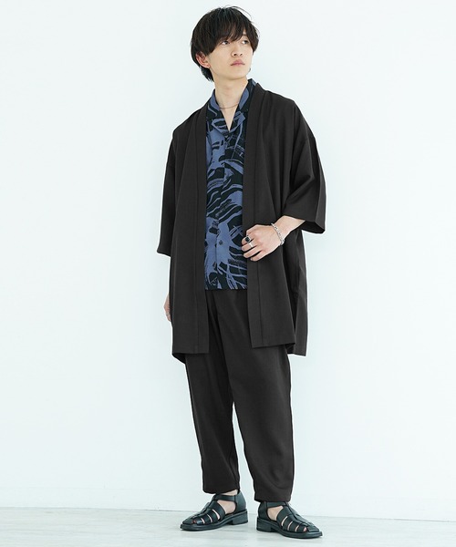 MinoriTY（マイノリティ）の「【MinoriTY】接触冷感テックリネンカーディガンセットアップ ロングカーディガン テーパードパンツ（セットアップ・メンズ・ブラウン/ブルー/ブラック/チャコール・M/S/L）」の14枚目の写真