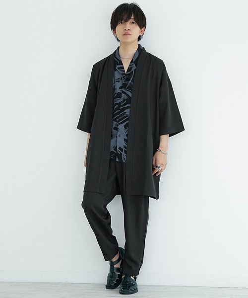 MinoriTY（マイノリティ）の「【MinoriTY】接触冷感テックリネンカーディガンセットアップ ロングカーディガン テーパードパンツ（セットアップ・メンズ・ブラウン/ブルー/ブラック/チャコール・M/S/L）」の13枚目の写真