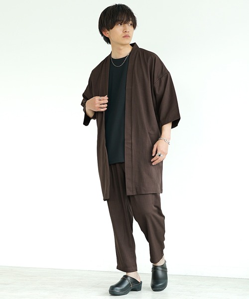 MinoriTY（マイノリティ）の「【MinoriTY】接触冷感テックリネンカーディガンセットアップ ロングカーディガン テーパードパンツ（セットアップ・メンズ・ブラウン/ブルー/ブラック/チャコール・M/S/L）」の21枚目の写真