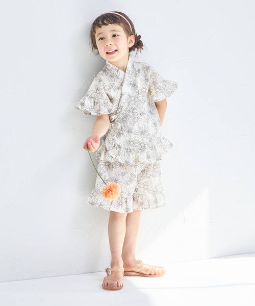 【新品未開封】pairmanon ペアマノン 甚平 pairmanon ペアマノン フリルガールズ 甚平 130 花柄