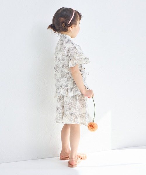 pairmanon（ペアマノン）の「【リンクコーデ】フリルガールズ甚平（浴衣・キッズ・パープル/イエロー/アイボリー/ピンク/ライトイエロー/ブラック系その他・100/90/110/150/140/120/130）」の10枚目の写真