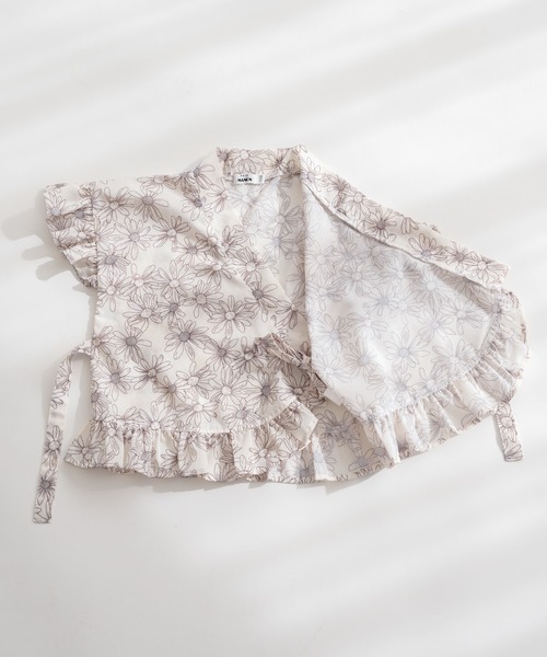 pairmanon（ペアマノン）の「【リンクコーデ】フリルガールズ甚平（浴衣・キッズ・パープル/イエロー/アイボリー/ピンク/ライトイエロー/ブラック系その他・100/90/110/150/140/120/130）」の13枚目の写真