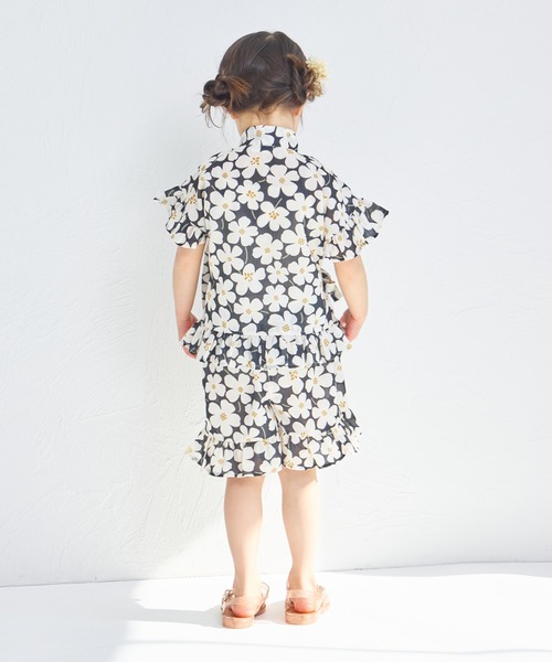 pairmanon（ペアマノン）の「【リンクコーデ】フリルガールズ甚平（浴衣・キッズ・パープル/イエロー/アイボリー/ピンク/ライトイエロー/ブラック系その他・100/90/110/150/140/120/130）」の21枚目の写真