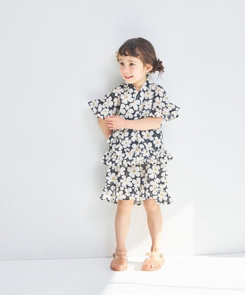 pairmanon（ペアマノン）の「【リンクコーデ】フリルガールズ甚平（浴衣・キッズ・パープル/イエロー/アイボリー/ピンク/ライトイエロー/ブラック系その他・100/90/110/150/140/120/130）」の22枚目の写真