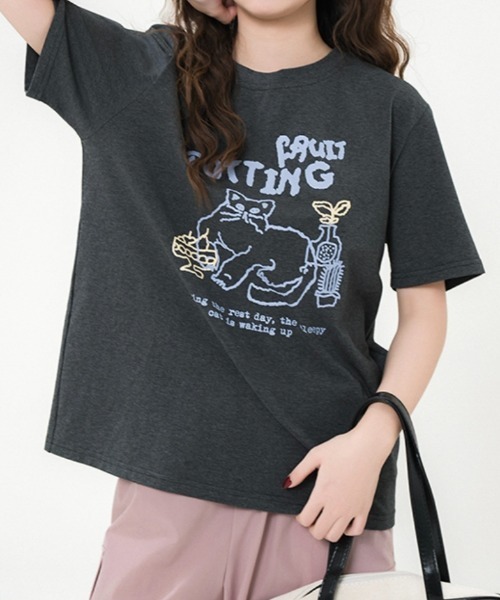セール】猫イラストTシャツ（Tシャツ/カットソー）｜Teem Store
