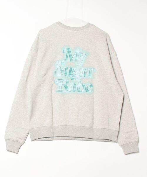 My sugar Babe（マイシュガーベイブ）の「spray logo sweat（スウェット・メンズ・グレー・MEDIUM/LARGE）」の2枚目の写真