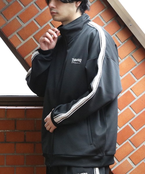 THRASHER（スラッシャー）の「THRASHER ジャージライントラックジャケット（ジャージ・メンズ・ブラック/オフホワイト/ベージュ・MEDIUM/LARGE/X-LARGE）」の2枚目の写真