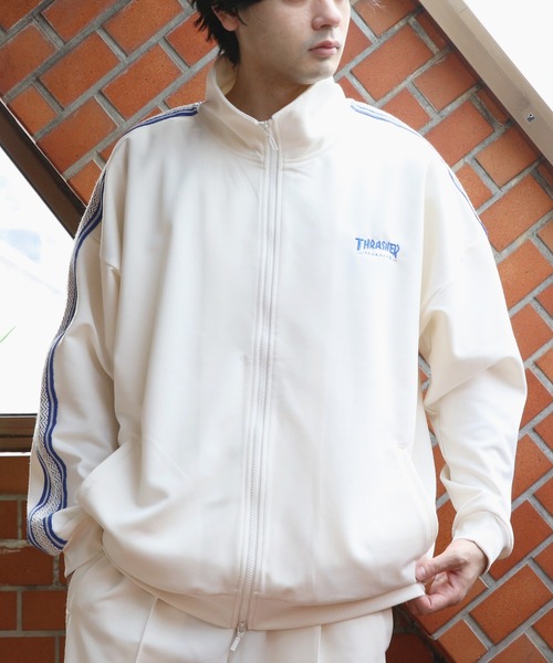 THRASHER（スラッシャー）の「THRASHER ジャージライントラックジャケット（ジャージ・メンズ・ブラック/オフホワイト/ベージュ・MEDIUM/LARGE/X-LARGE）」の7枚目の写真