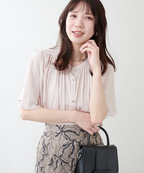 ✼美品✼ エストネーション 華奢見え とろみ パイピング フレア袖 ブラウス その他 / WOMENS 商品一覧｜ESTNATION ONLINE STORE