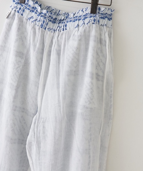 CUBE SUGAR（キューブシュガー）の「インドコットン総柄プリントギャザーパンツ（その他パンツ・レディース・ブルー系その他/ブラック系その他/ホワイト×ブルー/カラフル・M）」の15枚目の写真