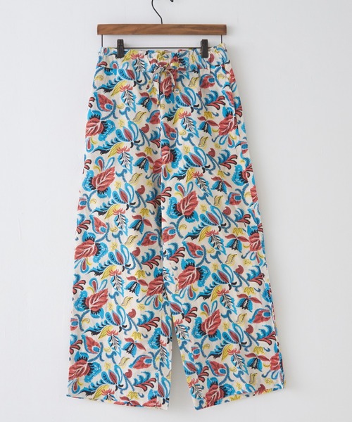 CUBE SUGAR（キューブシュガー）の「インドコットン総柄プリントギャザーパンツ（その他パンツ・レディース・ブルー系その他/ブラック系その他/ホワイト×ブルー/カラフル・M）」の16枚目の写真