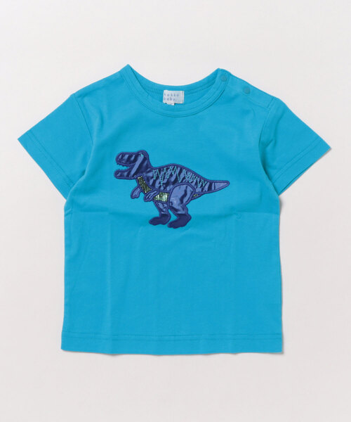 HAKKA BABY（ハッカベビー）の「[ベビー]アップリケTシャツ（Tシャツ/カットソー・キッズ・オレンジ/ブルー・L）」の2枚目の写真
