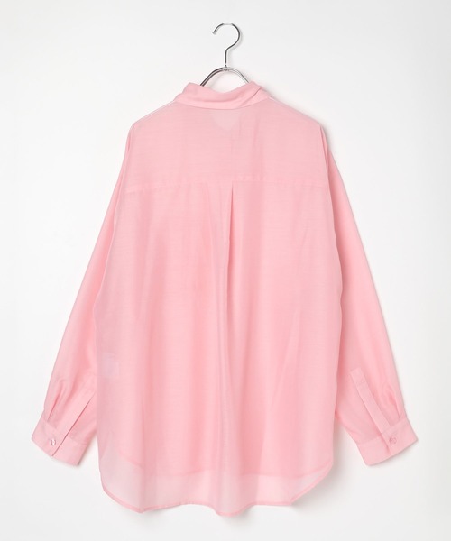 LEPSIM（レプシィム）の「シアー長袖シャツ　497152（シャツ/ブラウス・レディース・オフホワイト/ブルー/ブラック/ピンク/アイボリー/ブラウン・FREE）」の7枚目の写真