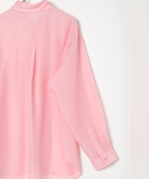 LEPSIM（レプシィム）の「シアー長袖シャツ　497152（シャツ/ブラウス・レディース・オフホワイト/ブルー/ブラック/ピンク/アイボリー/ブラウン・FREE）」の9枚目の写真