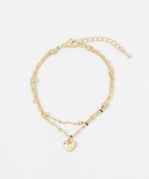 FOREVER 21(フォーエバー トゥエンティーワン)の「2連ハートブレスレット(ブレスレット・レディース・ゴールド/シルバー・FREE)」の3枚目の写真