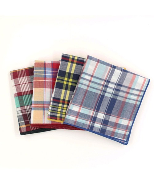 GEORGE'S（ジョージズ）の「マドラスチェック ランチクロス（ハンカチ/ハンドタオル・レディース・ピンク系その他/ブラウン・FREE）」の3枚目の写真