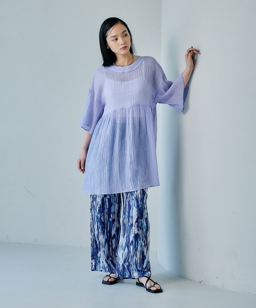 LEPSIM（レプシィム）の「2WAYギャザーチュニックワンピースSS　329950（チュニック・レディース・ブラック/オフホワイト/グリーン系その他/ブルー/ライトパープル・FREE）」の20枚目の写真