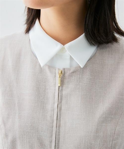 7days Life Styling（セブンデイズライフスタイリング）の「洗える麻調合繊ペプラムジレ（接触冷感・防しわ・ストレッチ・UVカット）（ベスト・レディース・ベージュ系/ネイビー系・S/M/L/LL）」の17枚目の写真