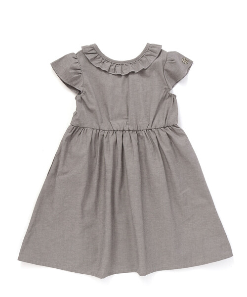 BeBe Petits Pois Vert（ベベプチポワヴェール）の「【店舗限定】【前後着用可能】ダンガリーフリル襟カシュクールワンピース(95~150cm)（ワンピース・キッズ・ネイビー/グレー・140cm/150cm/110cm/100cm/120cm/130cm/95cm）」の14枚目の写真