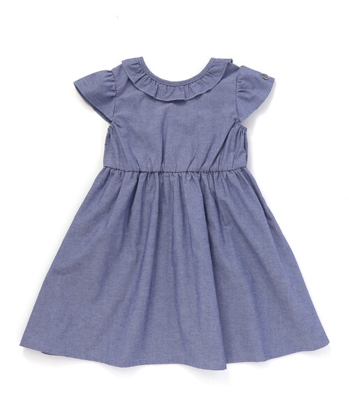 BeBe Petits Pois Vert（ベベプチポワヴェール）の「【店舗限定】【前後着用可能】ダンガリーフリル襟カシュクールワンピース(95~150cm)（ワンピース・キッズ・ネイビー/グレー・140cm/150cm/110cm/100cm/120cm/130cm/95cm）」の22枚目の写真