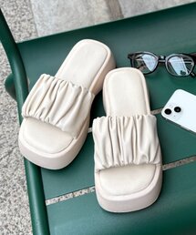 CIAOPANIC TYPY | ギャザーデザイン厚底サンダル(サンダル)