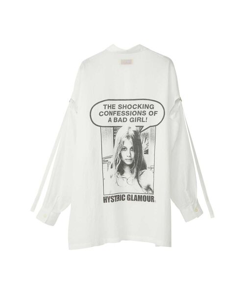 HYSTERIC GLAMOUR（ヒステリックグラマー）の「SHOCKING BAD GIRL スリットスリーブシャツ（シャツ/ブラウス・レディース・ブラック/カーキ/ホワイト・FREE）」の5枚目の写真