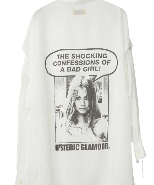 HYSTERIC GLAMOUR（ヒステリックグラマー）の「SHOCKING BAD GIRL スリットスリーブシャツ（シャツ/ブラウス・レディース・ブラック/カーキ/ホワイト・FREE）」の7枚目の写真