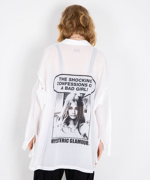 HYSTERIC GLAMOUR（ヒステリックグラマー）の「SHOCKING BAD GIRL スリットスリーブシャツ（シャツ/ブラウス・レディース・ブラック/カーキ/ホワイト・FREE）」の10枚目の写真