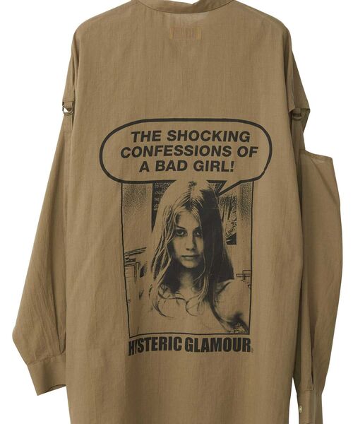 HYSTERIC GLAMOUR（ヒステリックグラマー）の「SHOCKING BAD GIRL スリットスリーブシャツ（シャツ/ブラウス・レディース・ブラック/カーキ/ホワイト・FREE）」の13枚目の写真