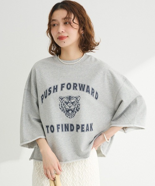 Sugar spoon(シュガースプーン)の「・SUGAR SPOON TORApt7分袖スウェット(スウェット・レディース・杢グレー/オフホワイト/チャコールグレー・FREE)」の3枚目の写真