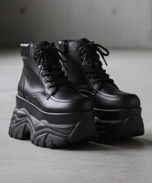 LOVEHUNTER/+9.5cm 軽量厚底 レースアップブーツ ベルトブーツ(2211/2212)