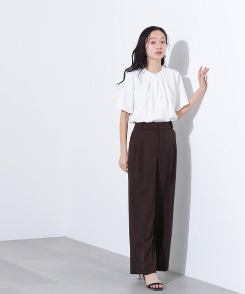 N.（N. Natural Beauty Basic）（エヌエヌナチュラルビューティーベーシック）の「フロントタックフレアスリーブブラウス（シャツ/ブラウス・レディース・ライトベージュ/オフホワイト/ブルー・MEDIUM）」の22枚目の写真