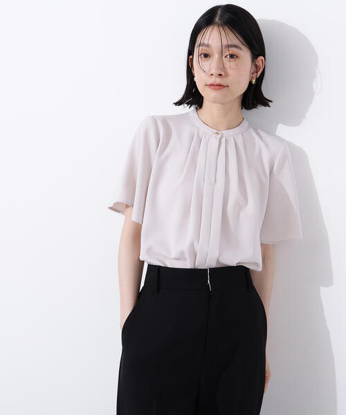 N.（N. Natural Beauty Basic）（エヌエヌナチュラルビューティーベーシック）の「フロントタックフレアスリーブブラウス（シャツ/ブラウス・レディース・ライトベージュ/オフホワイト/ブルー・MEDIUM）」の8枚目の写真