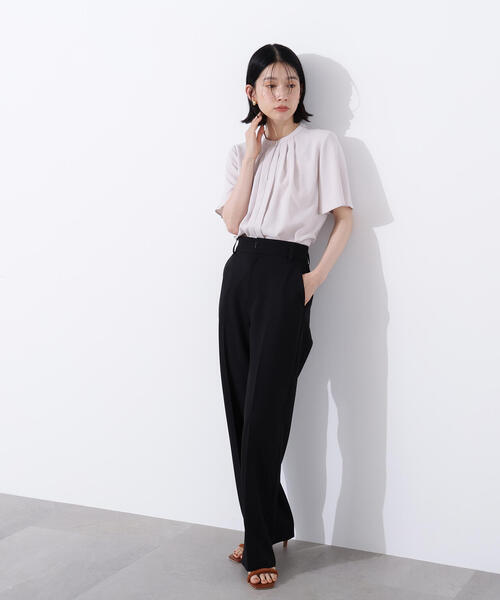 N.（N. Natural Beauty Basic）（エヌエヌナチュラルビューティーベーシック）の「フロントタックフレアスリーブブラウス（シャツ/ブラウス・レディース・ライトベージュ/オフホワイト/ブルー・MEDIUM）」の10枚目の写真