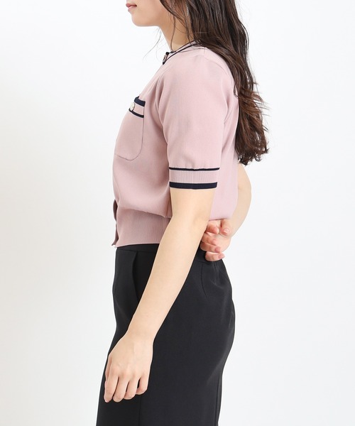 TRUDEA（トルディア）の「配色ラインスポンディシュカーディガン（カーディガン/ボレロ・レディース・ホワイト/ピンク/ネイビー・MEDIUM/LARGE）」の9枚目の写真
