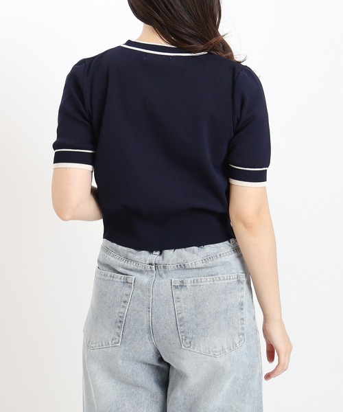 TRUDEA（トルディア）の「配色ラインスポンディシュカーディガン（カーディガン/ボレロ・レディース・ホワイト/ピンク/ネイビー・MEDIUM/LARGE）」の13枚目の写真
