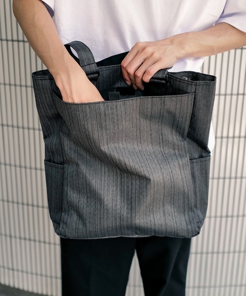 JEANS MATE(ジーンズメイト)の「【NEVEREND/ネバーエンド】草木染風トートバッグ(トートバッグ・メンズ・ブラック/グレー・FREE)」の8枚目の写真