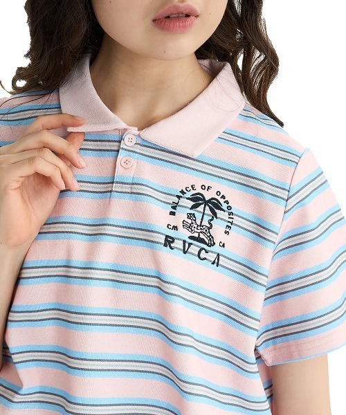 ポロシャツ ポロ RVCA レディース THAT BALANCE PIQUE SHIRTS 「2025年夏モデル」/ルーカショート丈(短丈)ポロシャツ RVCA レディース THAT BALANCE PIQUE SHIRTS 【2025年夏モデル