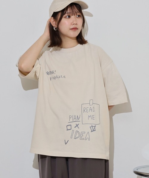 many men many mind(メニーメンメニーマインド)の「MANYMENMANYMINDS 古着風 半袖Tシャツ ピグメント スプレー加工 プリント 刺繍(Tシャツ/カットソー・メンズ・ブラック系1/アイボリー系1/アイボリー系/ブラック/ブラック系/アイボリー・L/XL/M)」の6枚目の写真