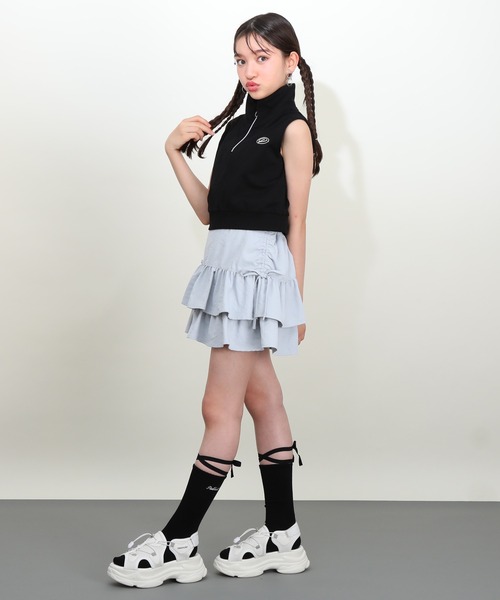 PINKHUNT(ピンクハント)の「PINKHUNT ピンクハント レースアップ ハイソックス 0731(ソックス/靴下・キッズ・ホワイト/ブラック・21-24cm/17-20)」の12枚目の写真